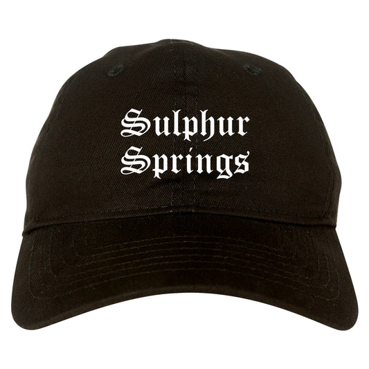 Sulphur Springs Texas TX Old English Mens Dad Hat Baseball Cap Black