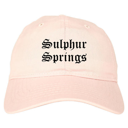 Sulphur Springs Texas TX Old English Mens Dad Hat Baseball Cap Pink