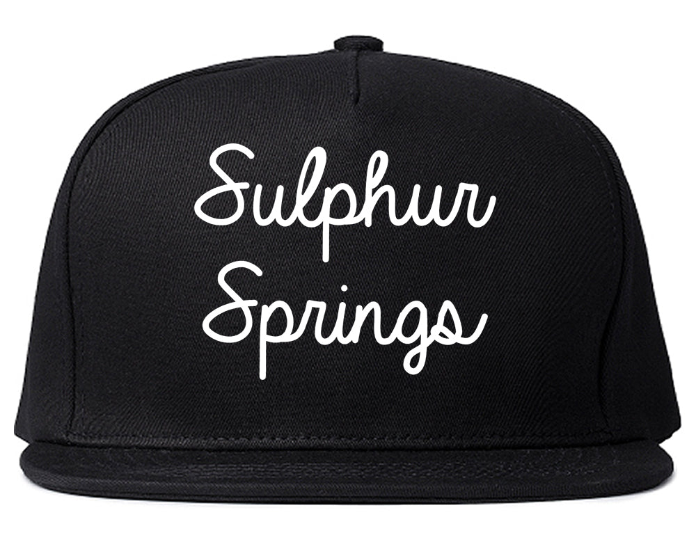 Sulphur Springs Texas TX Script Mens Snapback Hat Black