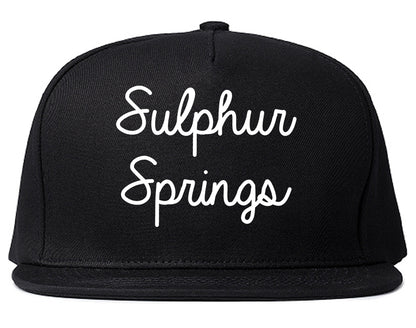 Sulphur Springs Texas TX Script Mens Snapback Hat Black