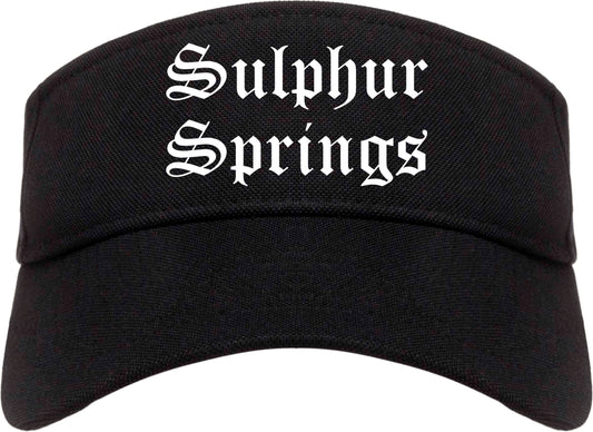 Sulphur Springs Texas TX Old English Mens Visor Cap Hat Black