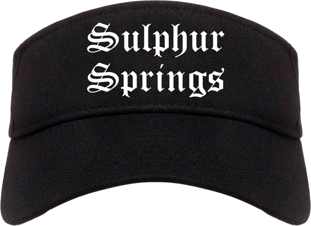 Sulphur Springs Texas TX Old English Mens Visor Cap Hat Black