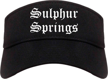 Sulphur Springs Texas TX Old English Mens Visor Cap Hat Black