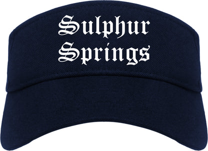 Sulphur Springs Texas TX Old English Mens Visor Cap Hat Navy Blue