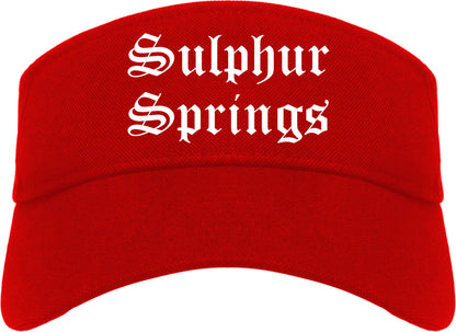 Sulphur Springs Texas TX Old English Mens Visor Cap Hat Red