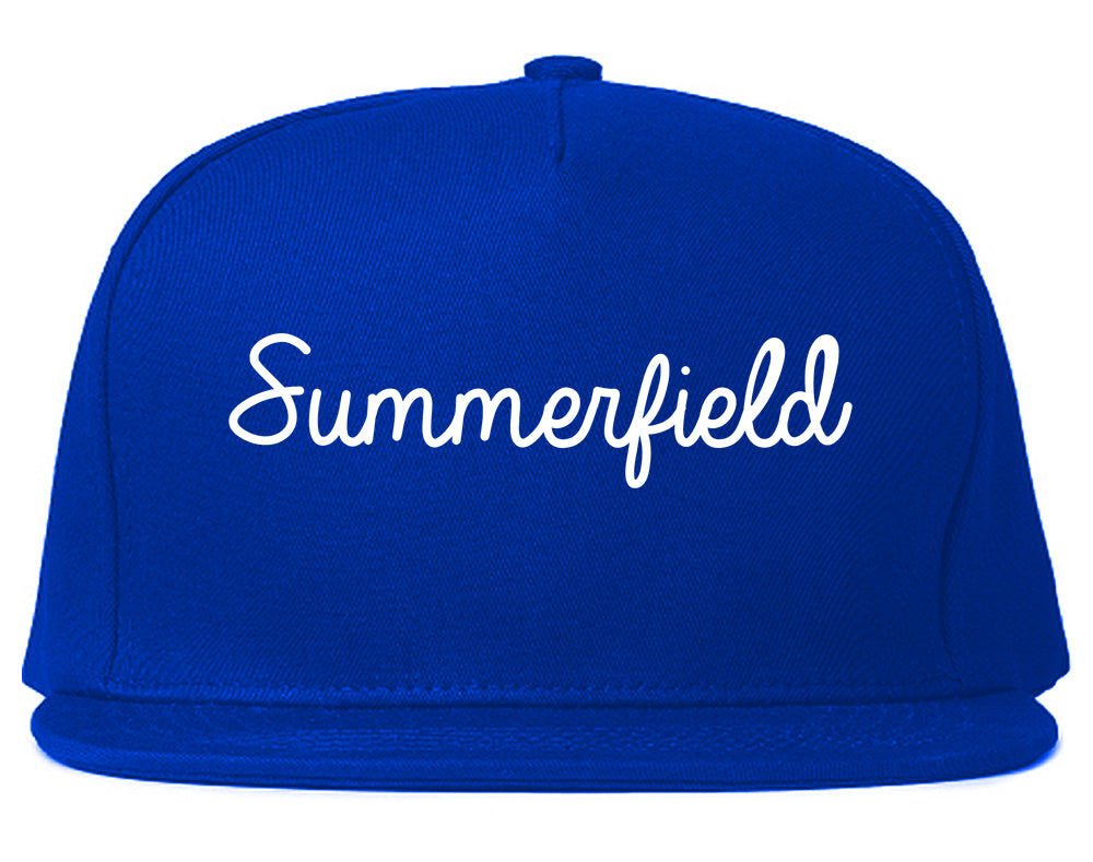 Summerfield North Carolina NC Script Mens Snapback Hat Royal Blue
