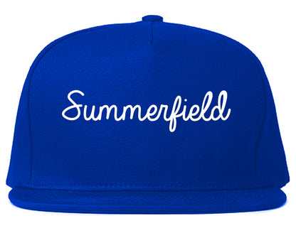 Summerfield North Carolina NC Script Mens Snapback Hat Royal Blue