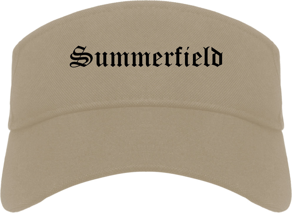 Summerfield North Carolina NC Old English Mens Visor Cap Hat Khaki