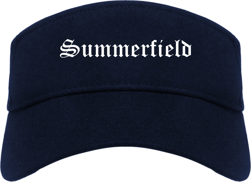 Summerfield North Carolina NC Old English Mens Visor Cap Hat Navy Blue