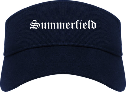 Summerfield North Carolina NC Old English Mens Visor Cap Hat Navy Blue