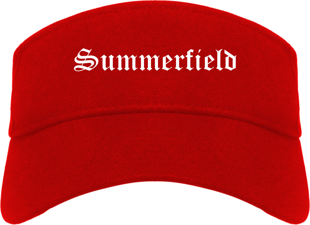 Summerfield North Carolina NC Old English Mens Visor Cap Hat Red