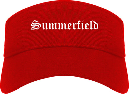 Summerfield North Carolina NC Old English Mens Visor Cap Hat Red