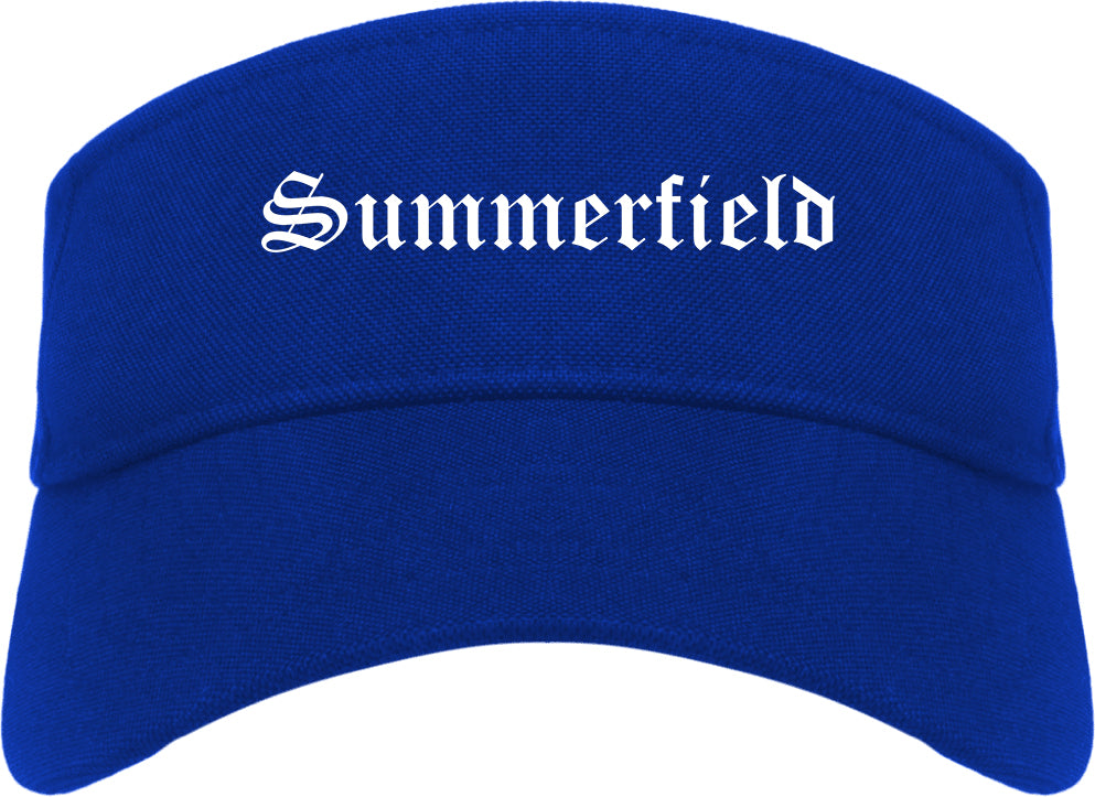 Summerfield North Carolina NC Old English Mens Visor Cap Hat Royal Blue