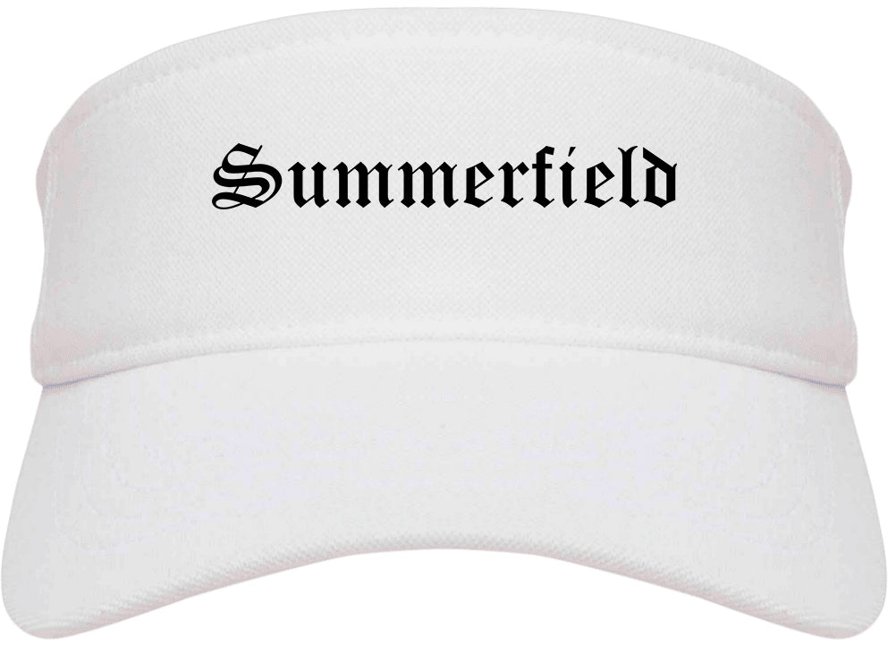 Summerfield North Carolina NC Old English Mens Visor Cap Hat White