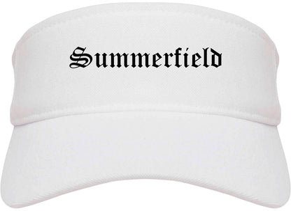 Summerfield North Carolina NC Old English Mens Visor Cap Hat White