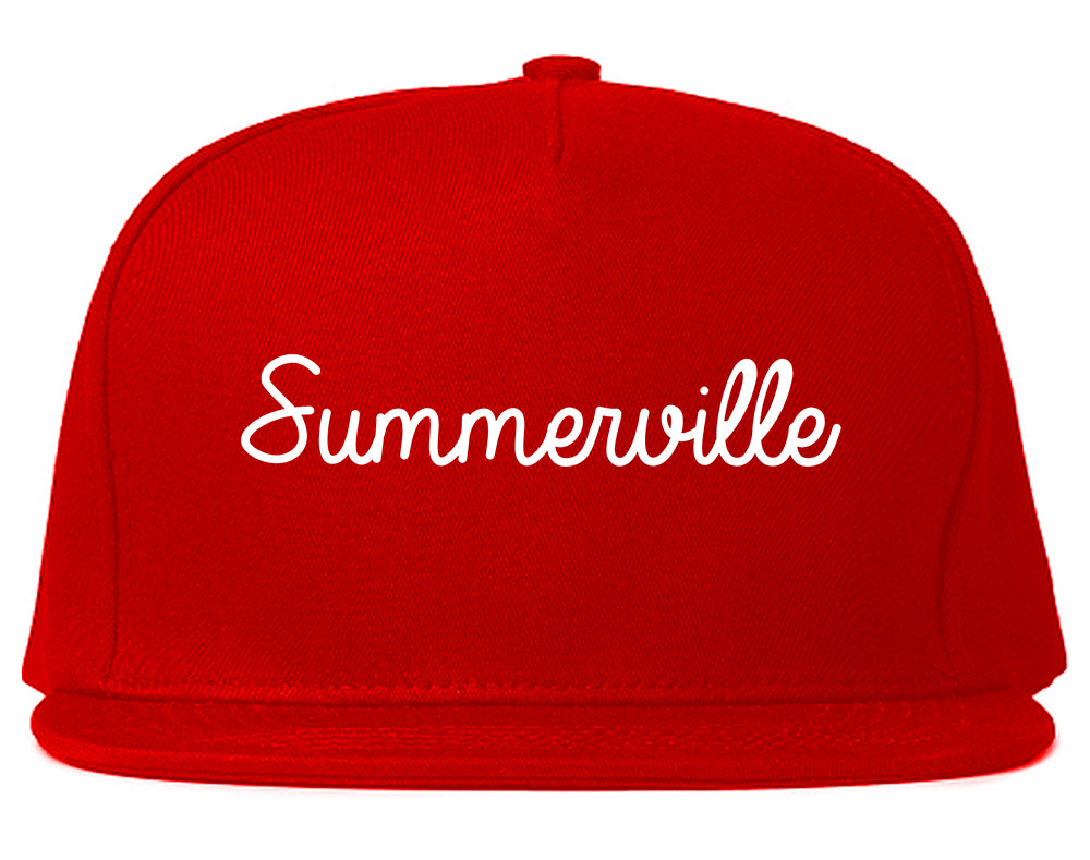 Summerville Georgia GA Script Mens Snapback Hat Red