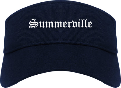 Summerville Georgia GA Old English Mens Visor Cap Hat Navy Blue
