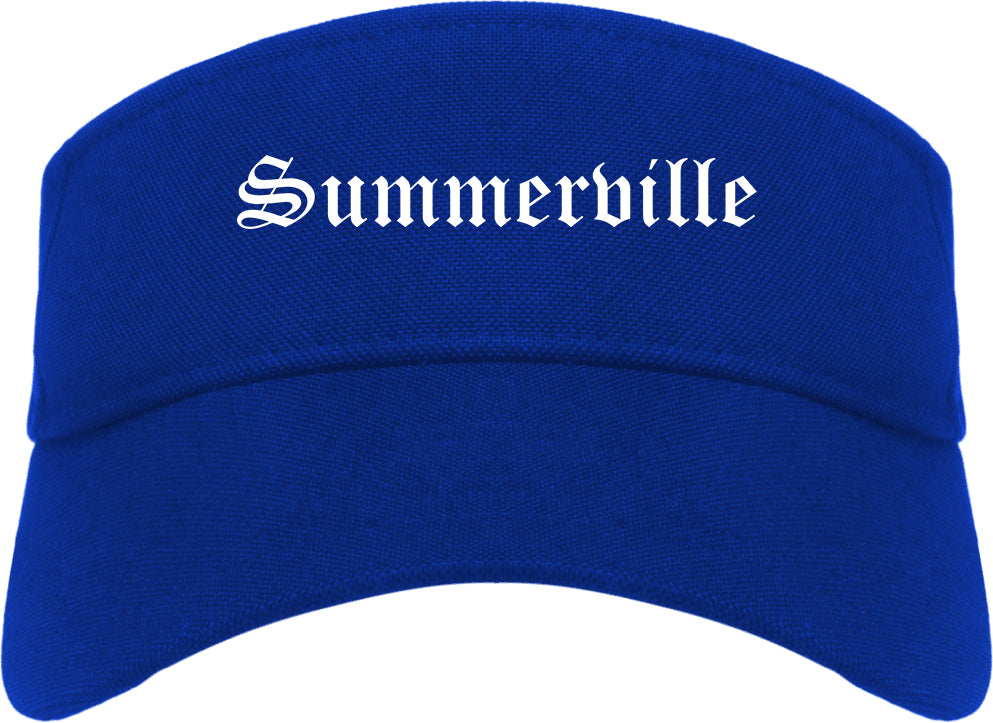 Summerville Georgia GA Old English Mens Visor Cap Hat Royal Blue