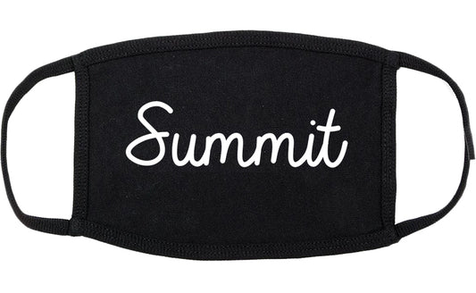 Summit Illinois IL Script Cotton Face Mask Black