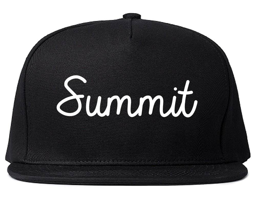 Summit Illinois IL Script Mens Snapback Hat Black