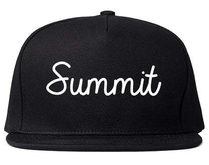 Summit Illinois IL Script Mens Snapback Hat Black