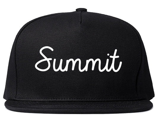 Summit Illinois IL Script Mens Snapback Hat Black