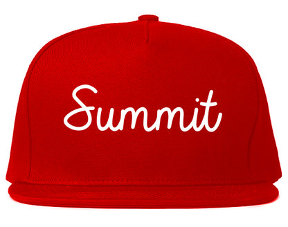 Summit Illinois IL Script Mens Snapback Hat Red