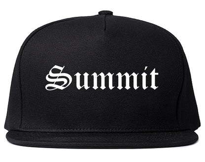 Summit New Jersey NJ Old English Mens Snapback Hat Black