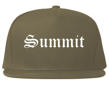 Summit New Jersey NJ Old English Mens Snapback Hat Grey
