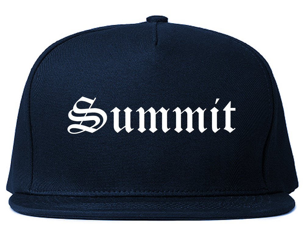 Summit New Jersey NJ Old English Mens Snapback Hat Navy Blue
