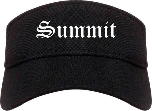 Summit New Jersey NJ Old English Mens Visor Cap Hat Black