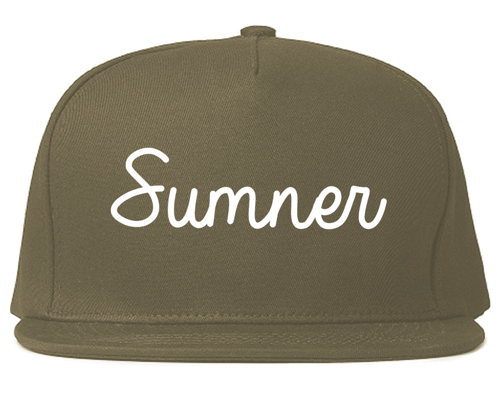 Sumner Washington WA Script Mens Snapback Hat Grey