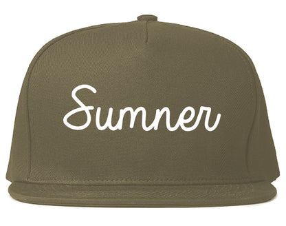 Sumner Washington WA Script Mens Snapback Hat Grey