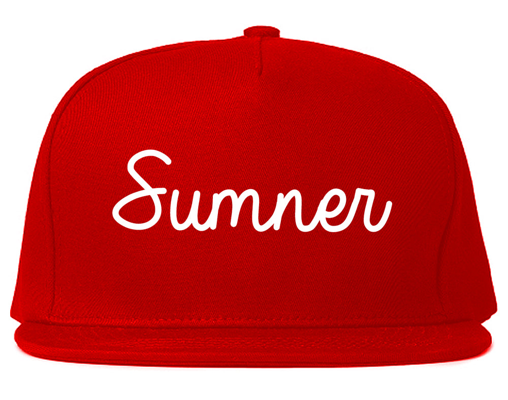 Sumner Washington WA Script Mens Snapback Hat Red