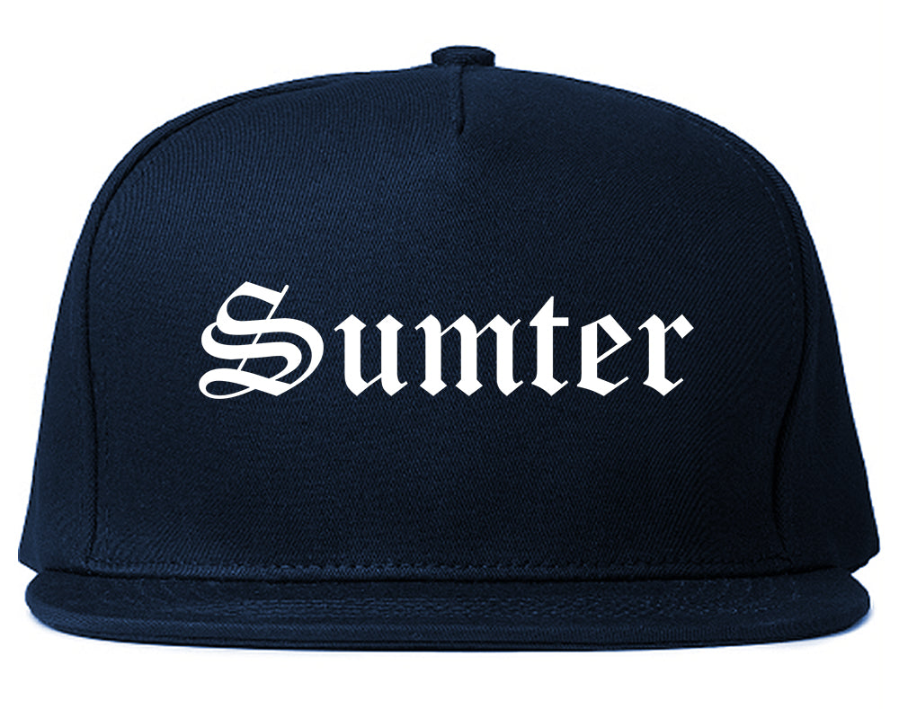 Sumter South Carolina SC Old English Mens Snapback Hat Navy Blue