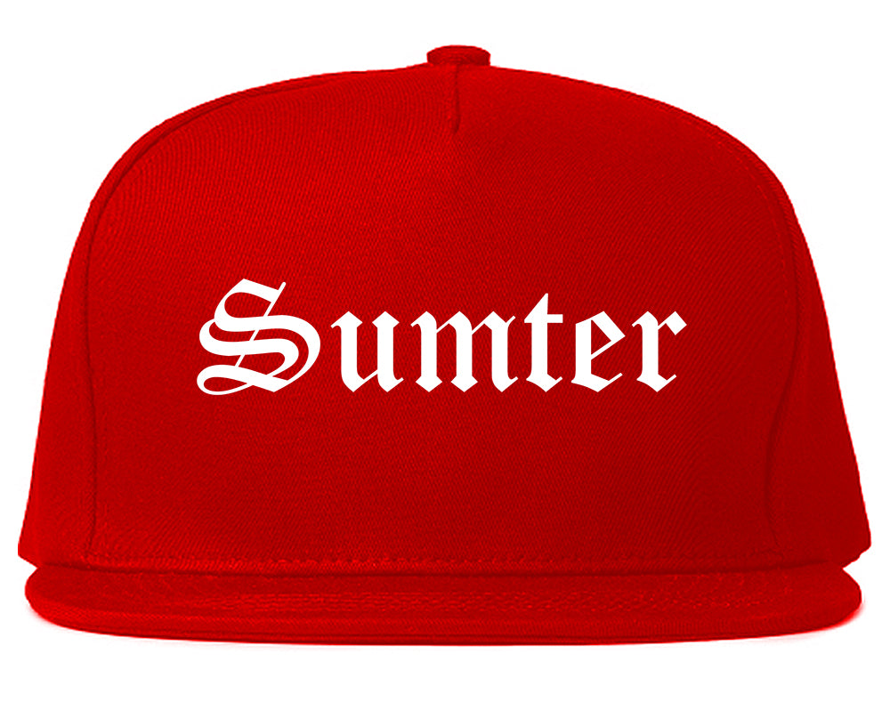 Sumter South Carolina SC Old English Mens Snapback Hat Red