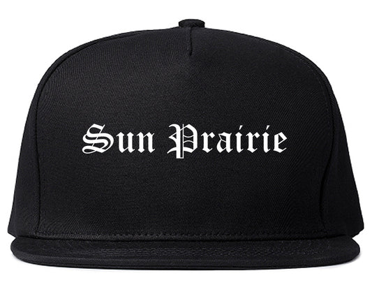 Sun Prairie Wisconsin WI Old English Mens Snapback Hat Black