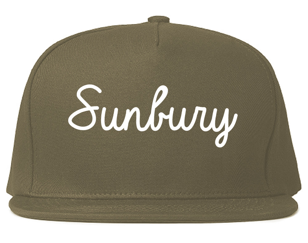 Sunbury Pennsylvania PA Script Mens Snapback Hat Grey