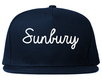 Sunbury Pennsylvania PA Script Mens Snapback Hat Navy Blue