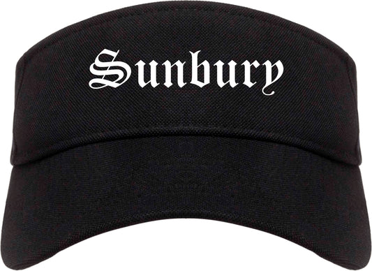 Sunbury Pennsylvania PA Old English Mens Visor Cap Hat Black