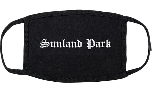 Sunland Park New Mexico NM Old English Cotton Face Mask Black