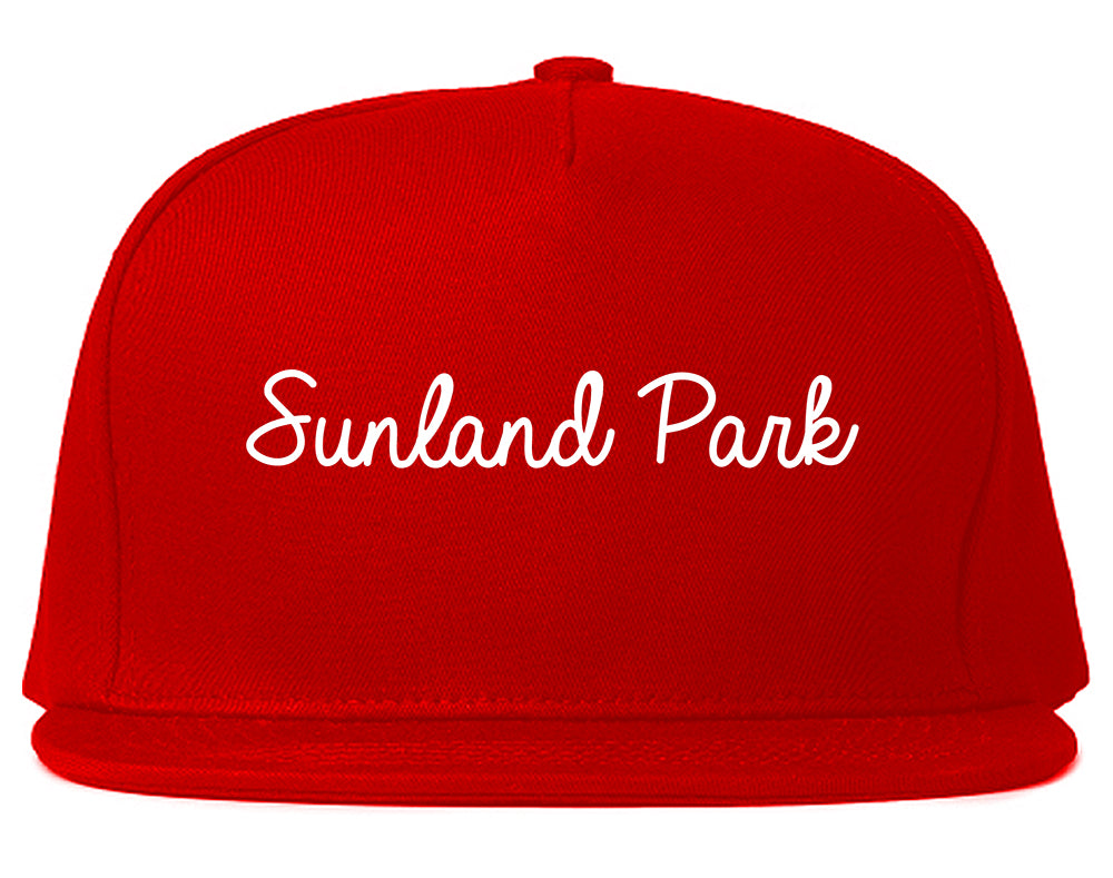 Sunland Park New Mexico NM Script Mens Snapback Hat Red