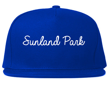 Sunland Park New Mexico NM Script Mens Snapback Hat Royal Blue