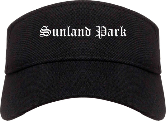 Sunland Park New Mexico NM Old English Mens Visor Cap Hat Black