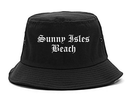 Sunny Isles Beach Florida FL Old English Mens Bucket Hat Black