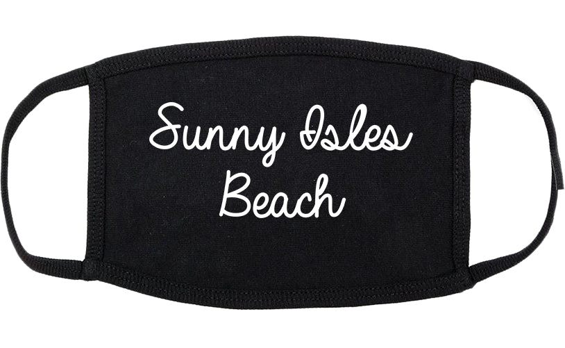 Sunny Isles Beach Florida FL Script Cotton Face Mask Black