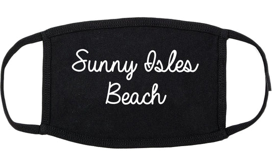 Sunny Isles Beach Florida FL Script Cotton Face Mask Black