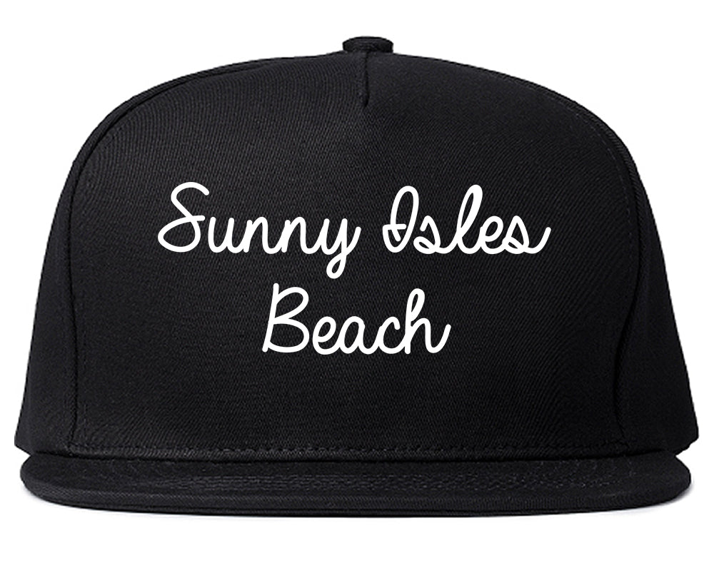 Sunny Isles Beach Florida FL Script Mens Snapback Hat Black