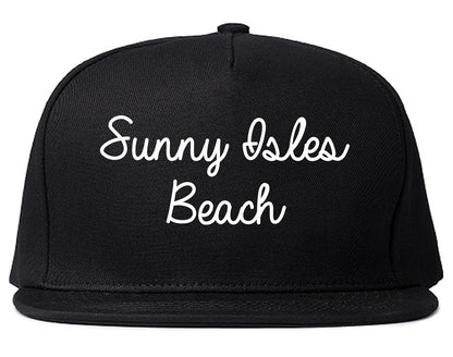 Sunny Isles Beach Florida FL Script Mens Snapback Hat Black