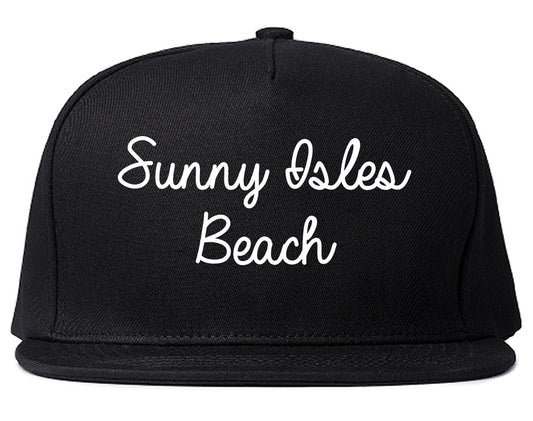 Sunny Isles Beach Florida FL Script Mens Snapback Hat Black